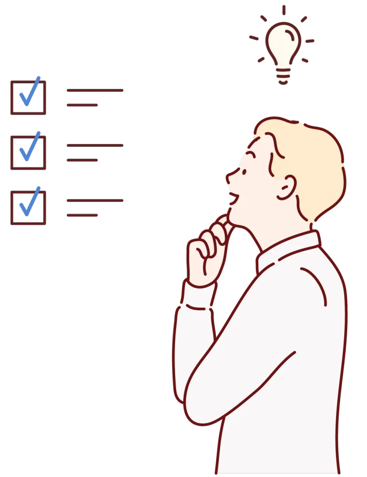 ToDoリストを見てひらめいた男性