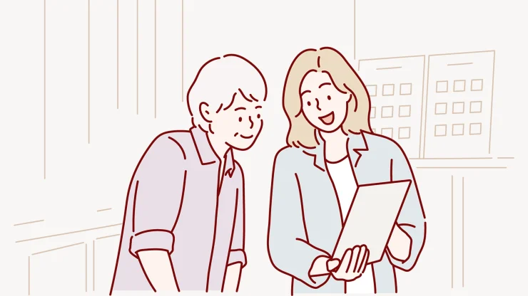 専門的な視点から的確な提案を行い、サービスを提供しているイメージイラスト