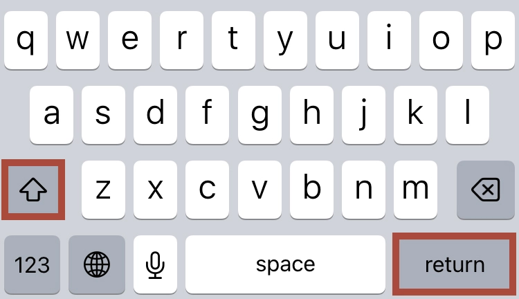 WordPressで改行をするときに使うキー：iPhoneなどのiOSの場合